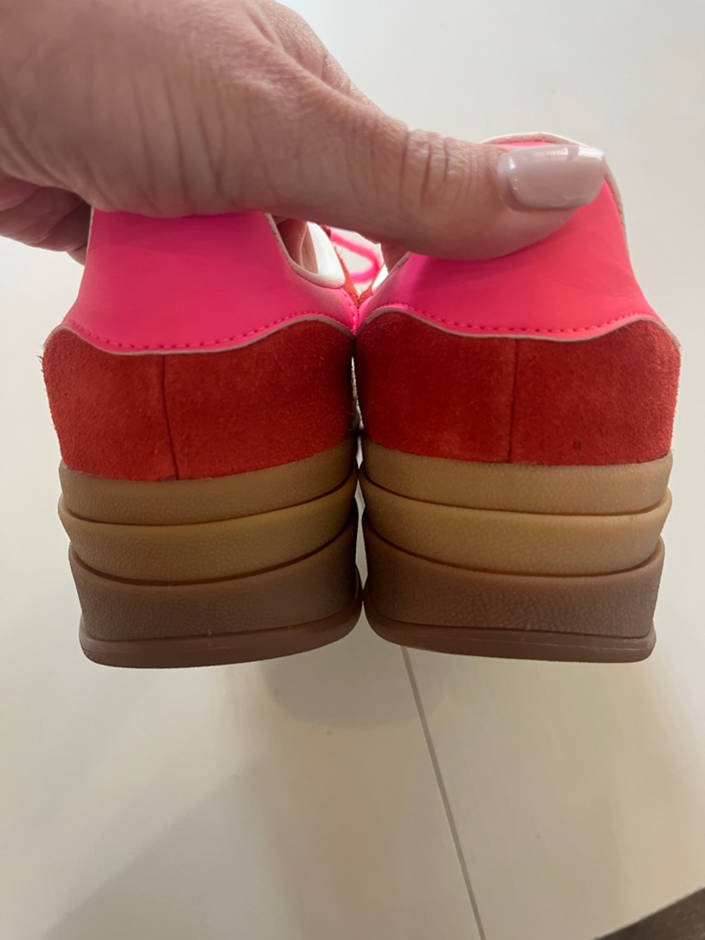 adidas Women’s Gazelle Sneakers in Red and Hot Pink - Picture 5 of 8